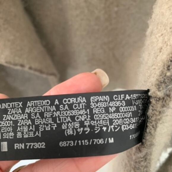 Zara Knit Two Tone Open Waterfall Cardigan SZ M - Picture 6 of 9